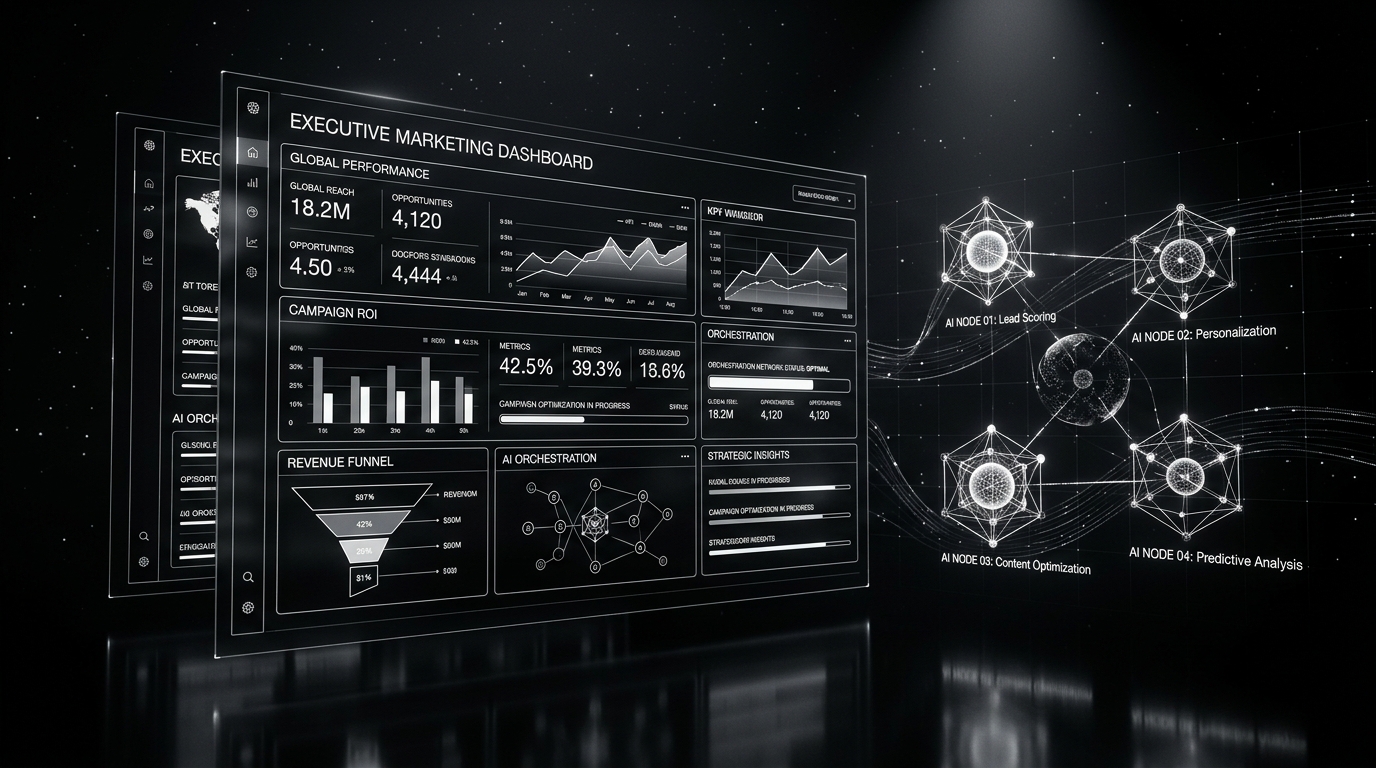 Painel de controle de aquisição executiva e inteligência de marketing
